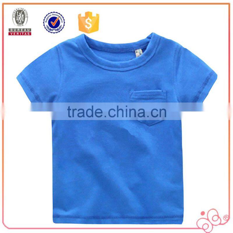 China apparel supplier factory direct printed custom kids clothes child t-shirt with pocket