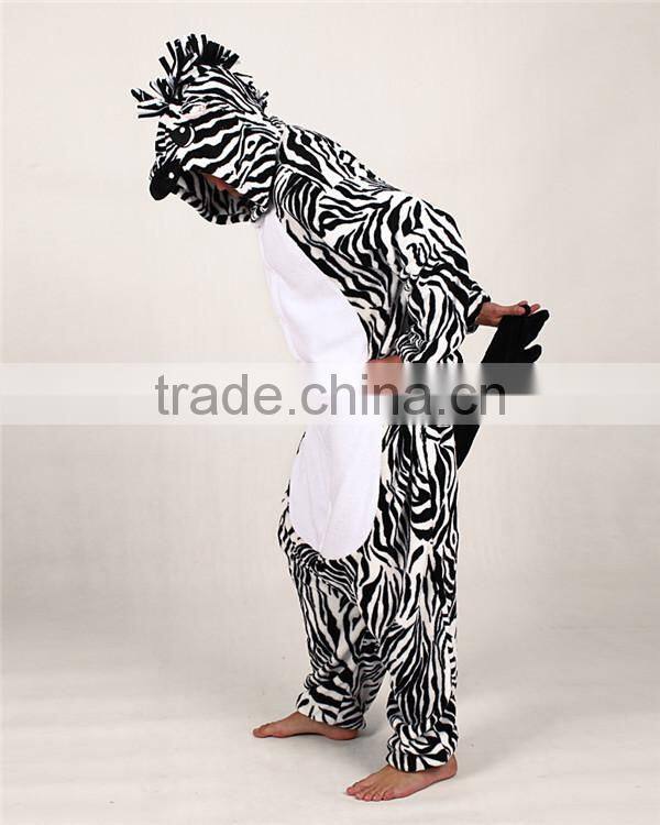 footless polyester Fleece plus size animal adult onesie pyjamas