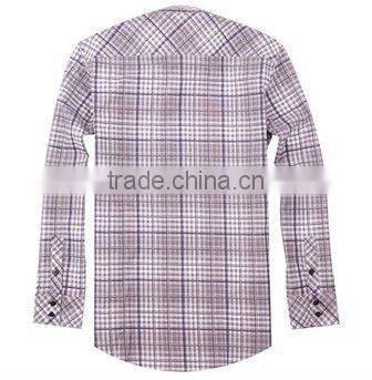 2015 men's new design cotton plaid shirt