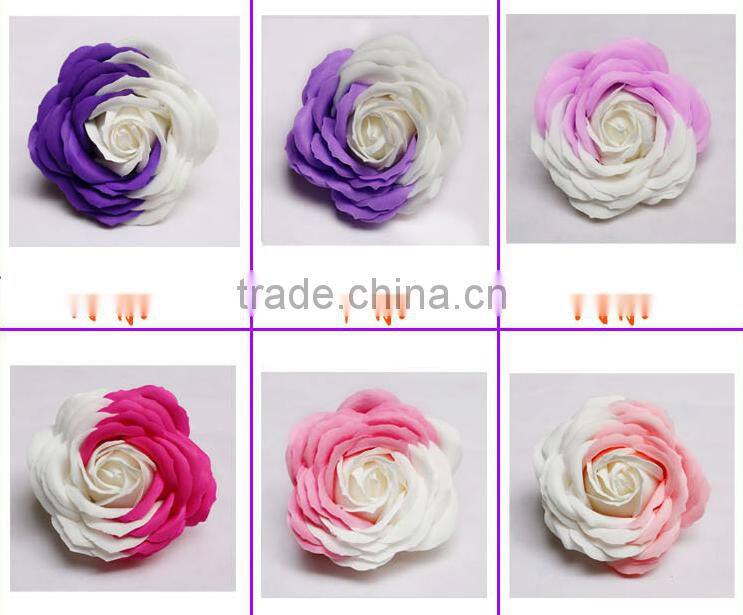 Wholesale Colorful big rose flower two - tone rose diy artificial soap flower