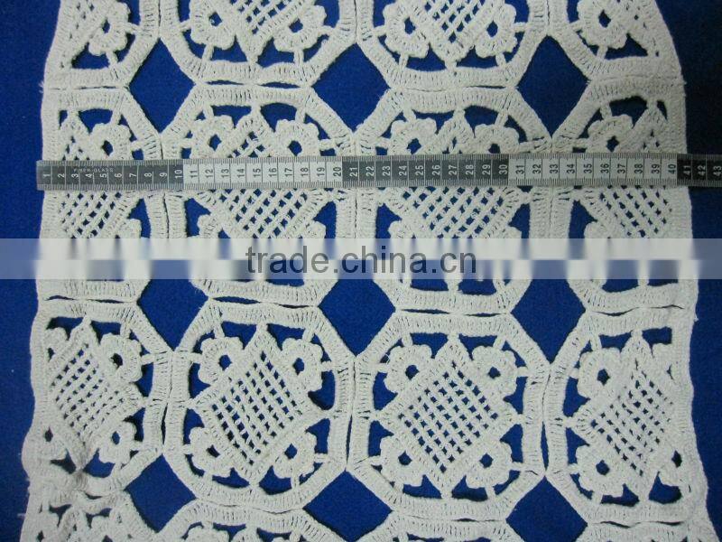 white crochet cotton garment patch pattern design