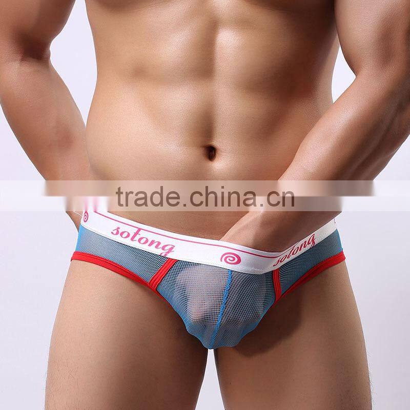 MGOO High Quality Underwear Kickers Mens Sexy Mesh Brief Stock Cheap Price Boxer Undwear For Man MB031