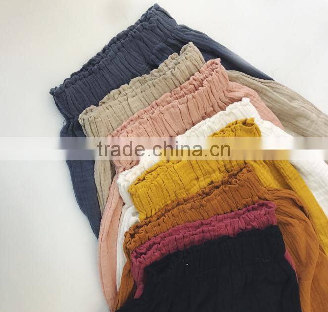 Wholesale Harem Pants Linen Fabric Boutique Kids Clothing Children Clothes