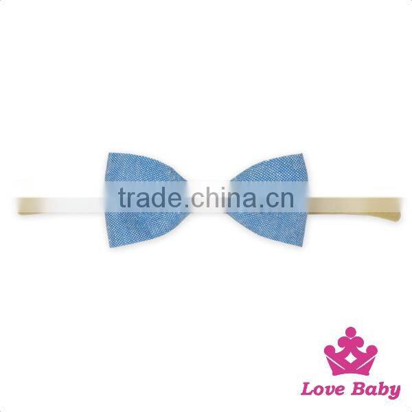 Koren Fancy Bow Elasticity Pony Girl Hair Band Solid Color Newborn Accessories