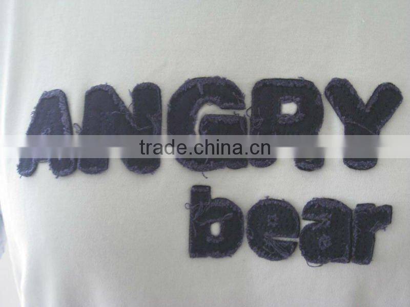 Mens brushed cotton emboridery roundeneck t-shirt FGC13