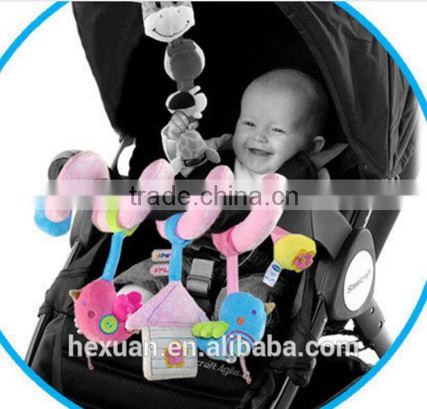 new born infant pram plush toy/Activity Spiral Cot Toy/Musical Crib Spiral Toy