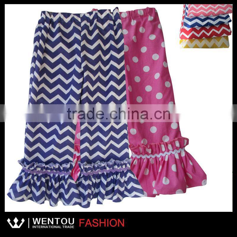 Hot Sale Chevron Girls Ruffle Pants