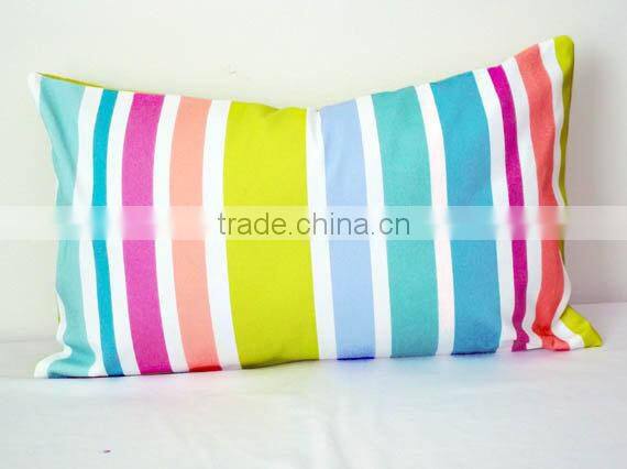 China wholesale home decor Rainbow Striped Pillow Cover