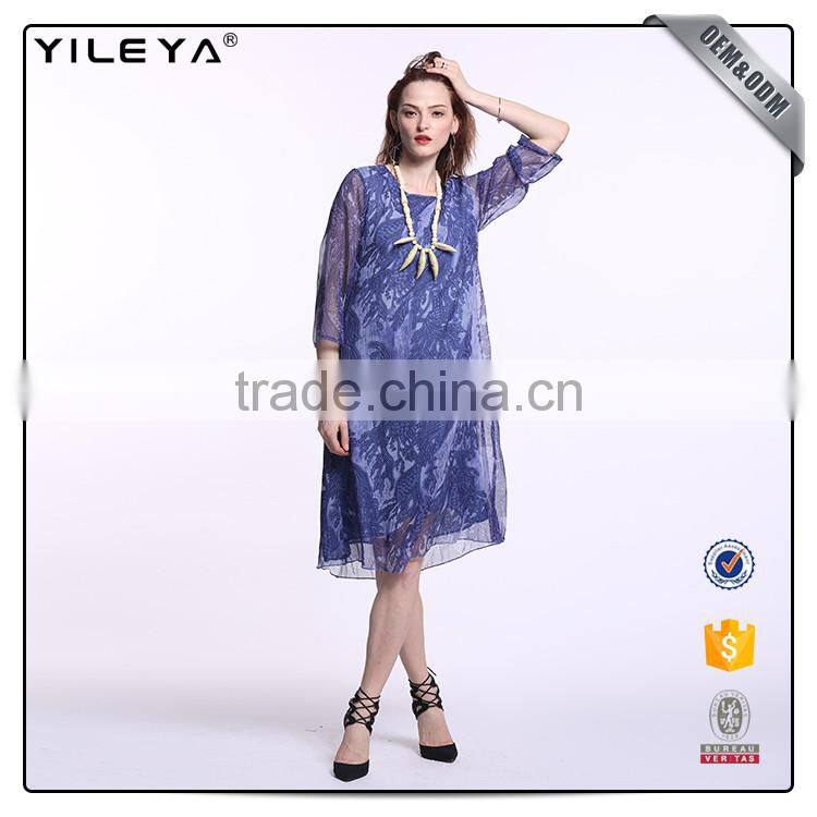 OEM&ODM service chiffon loose shift dress,women shift dress
