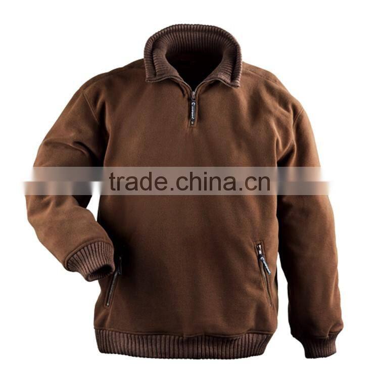 Industrial rib collar 1/4zipper mens thick warm jacket