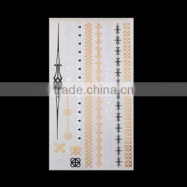 Latest Professional Removable Waterproof Metallic Temporary Belly Tattoos