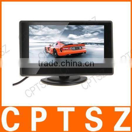 4.3 Inch Color TFT LCD Parking Car Rear view Monitor Car Rearview Backup Monitor 4.3'' 2 Video Input for Reverse Camera DVD