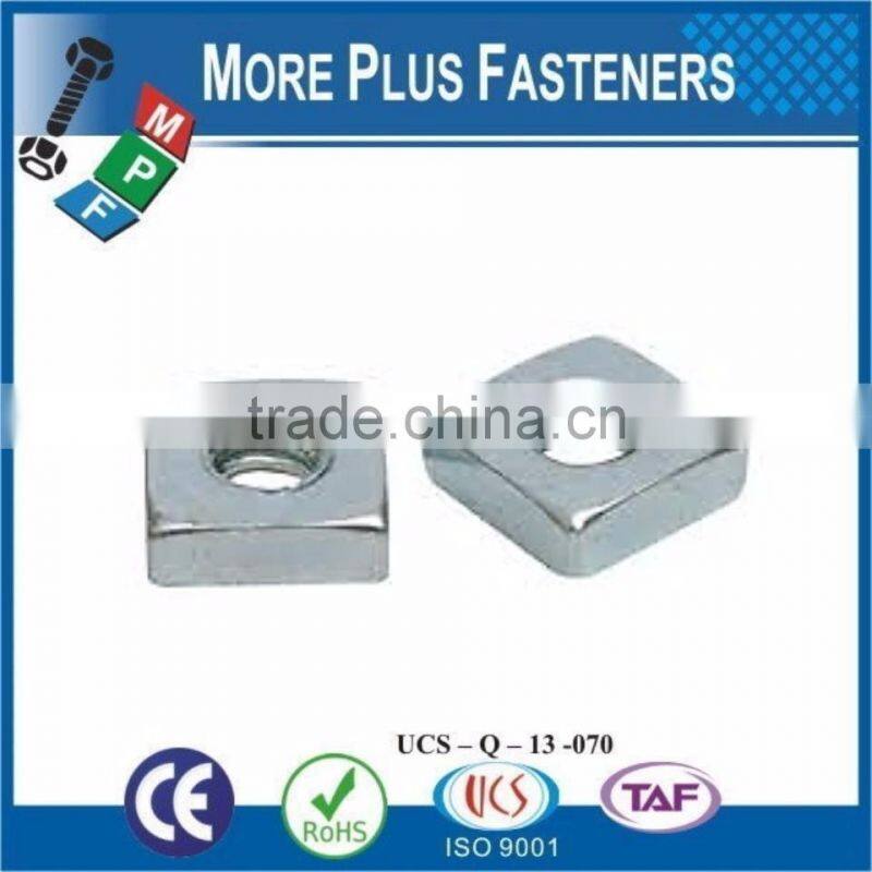 Made in Taiwan Heavy Plain Finish Steel Stainless Steel Zinc Finish Steel Regular Square Nut
