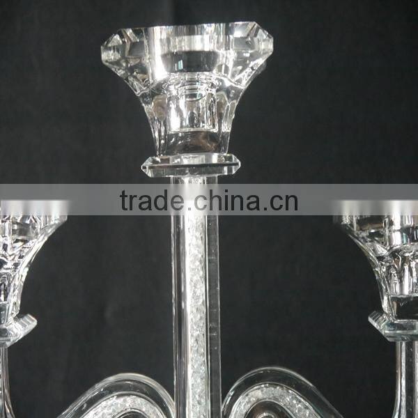 3 Arms Candle Holder,Crystal Candle Holder For Wedding Table Decoration
