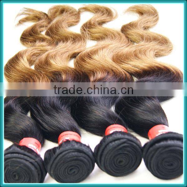 Alibaba Two Tone Ombre Hair Weaves 100% Human Braiding Hair Brazilian Remy Hair Body Wave Extension New Fashion For Your Beauty