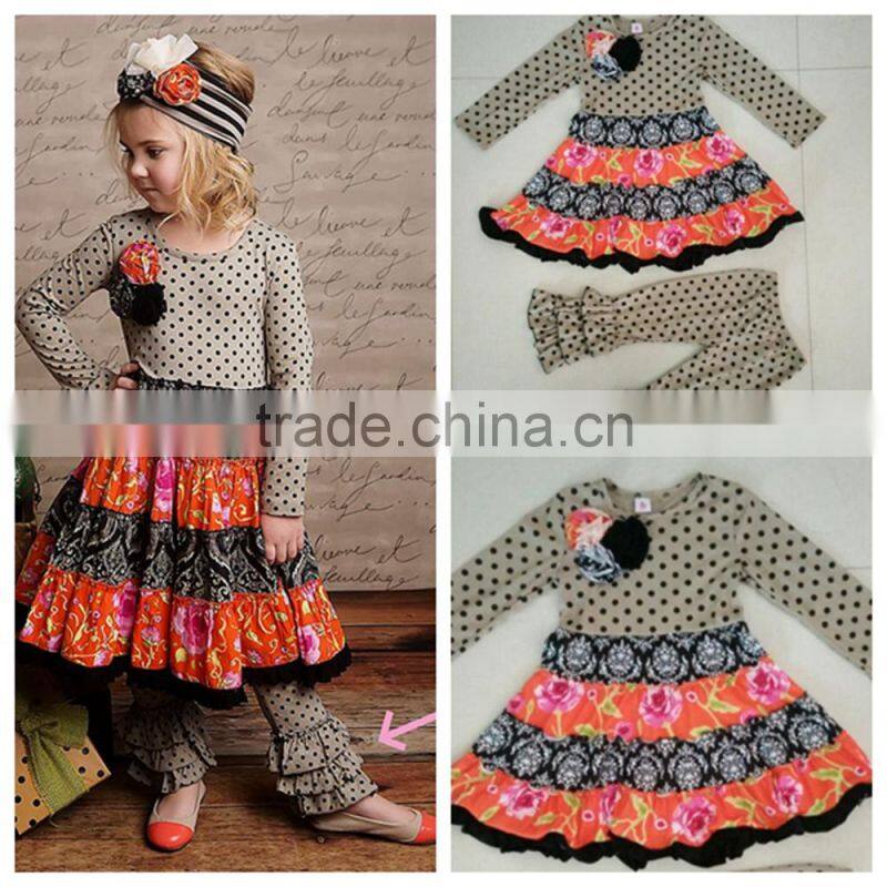 2017 Christmas trees print red festival cotton children boutique clothes