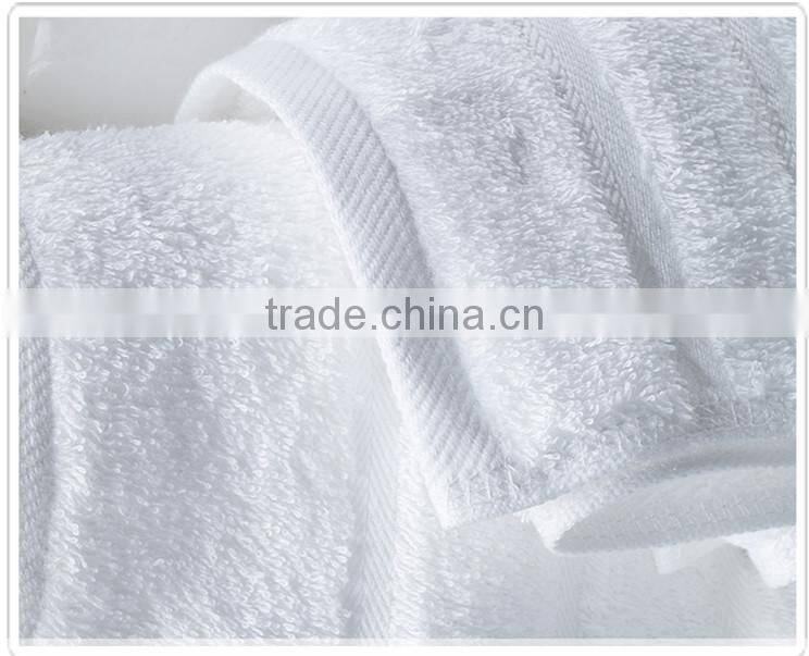 100% cotton full white satin towel for luxury hotel