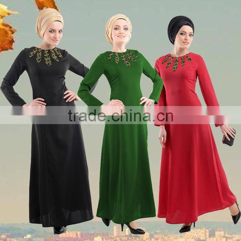 hemp black red patched muslim dress robe/xge muslim Arabian middle east lace abaya kaftan dress/ islamic muslim women dress