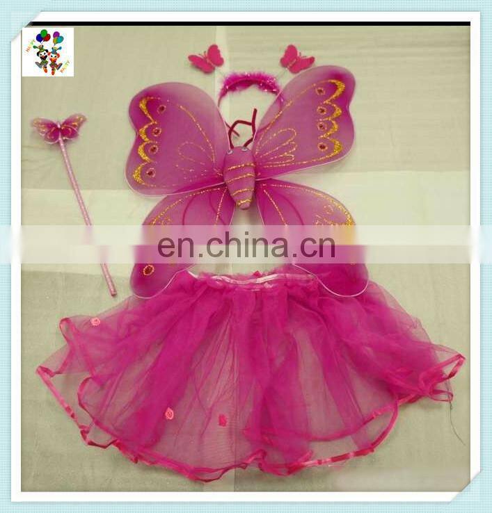 Party Prop Children Fairy Bufferfly Wings Set with Skirt HPC-0804