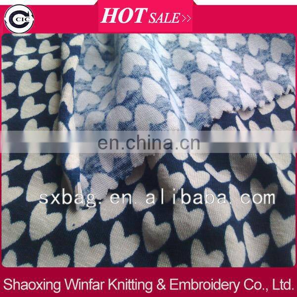 shaoxing winfar single Jersey spandex printed knitting polyester fabric for garment