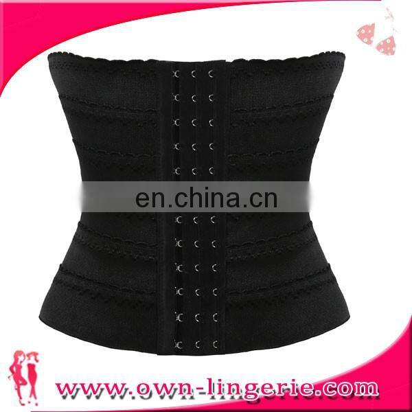 Soft black Lace Adjustable buckle 3 eye Waist Training Corset