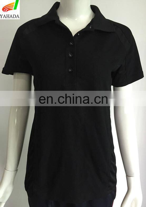 2016 Lady's black and blank polo t-shirt
