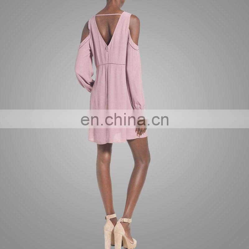 Cold shoulder silk blend casual shift dress 2016 wholesale summer elegant girl tight sexy mini dress