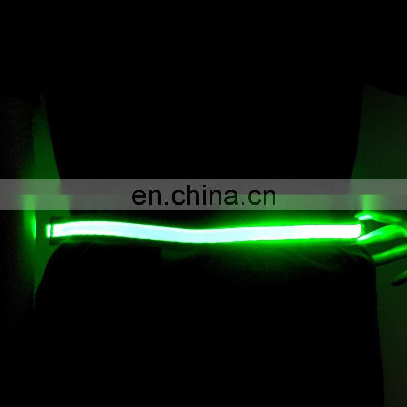 Best selling top design flashing belt USB rechargeable flashing belt flashing belt for decoration