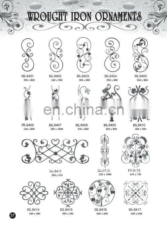 Decorative wrought iron parts for stair railing,fence,gate
