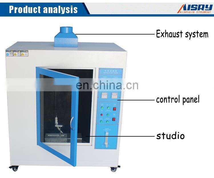 Flame Retardant Performance Tester For Electrical Components And Mechanical Components