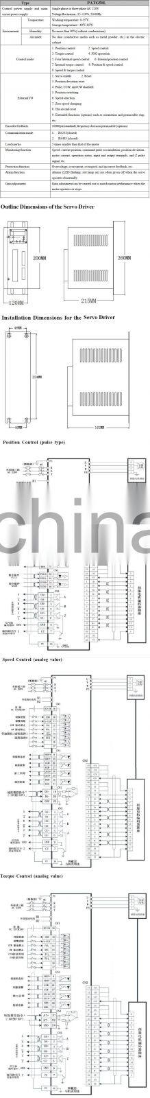 220v 3kw 2000rpm 15N high torque power low price noise with 3m cable ac servo motor and driver