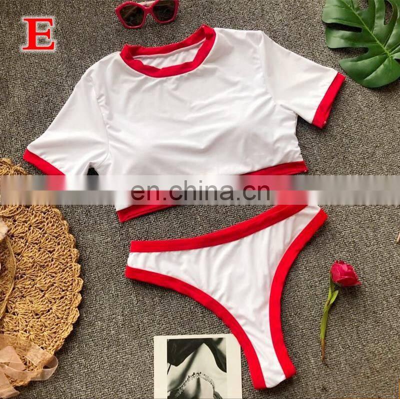 Knot crop top bikini 2019 Leopard swimwear women bathers Yellow brazilian swimsuit female T-shirt thong bikini sexy swimming new