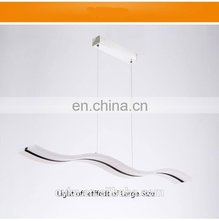 simple bedroom restaurant Acrylic stainless steel modern wave pendant light