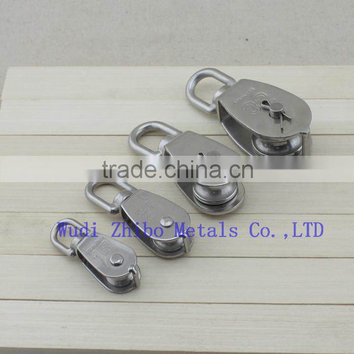 Wholesale stainless steel wire rope pulley wheels/bolck,swivel block 314