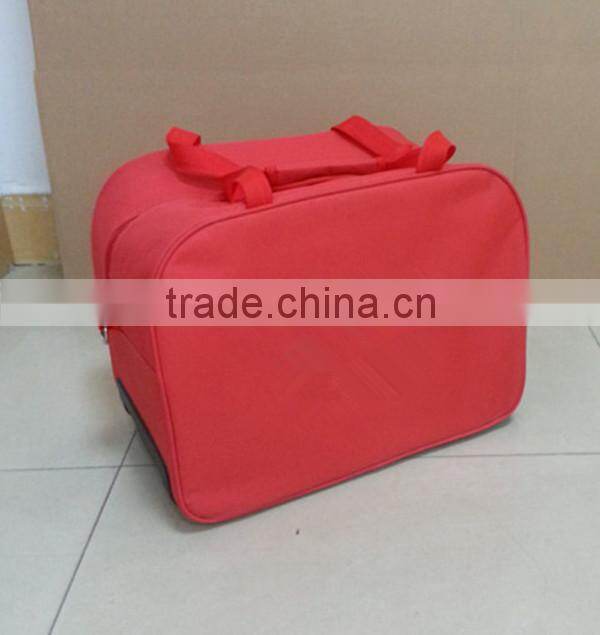 2014 hot red trolley cooler bag with wheels
