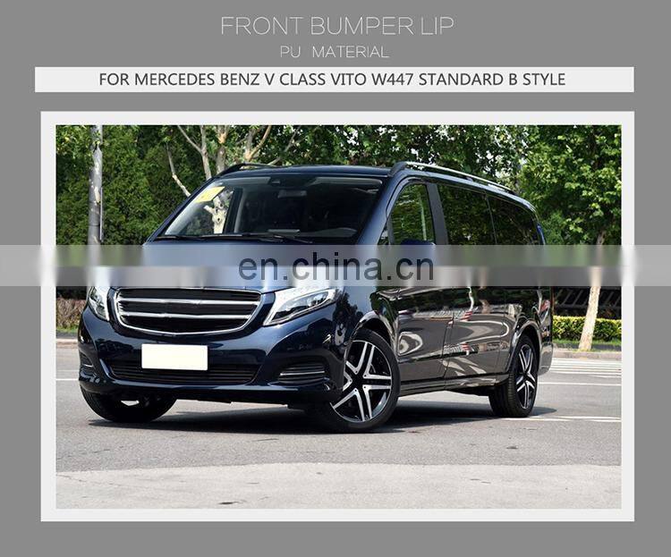 Black PU W447 Front Lip for Mercedes Benz Vito Class W447 V250 16-18