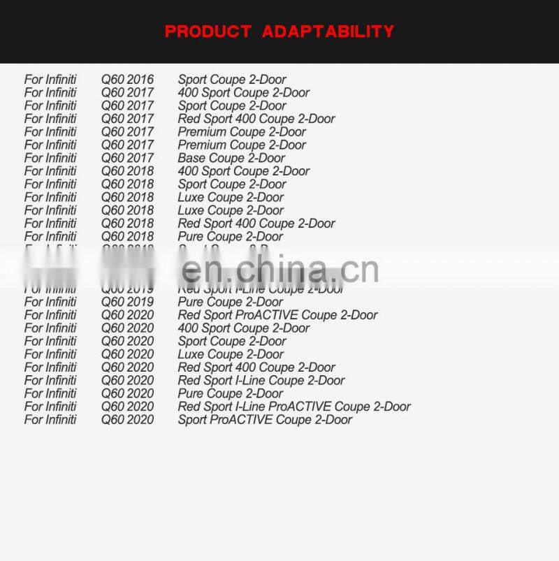 JCSportline Q60 Carbon Wing Spoiler for Infiniti Q60 Sport Coupe 2-Door 2016-2020