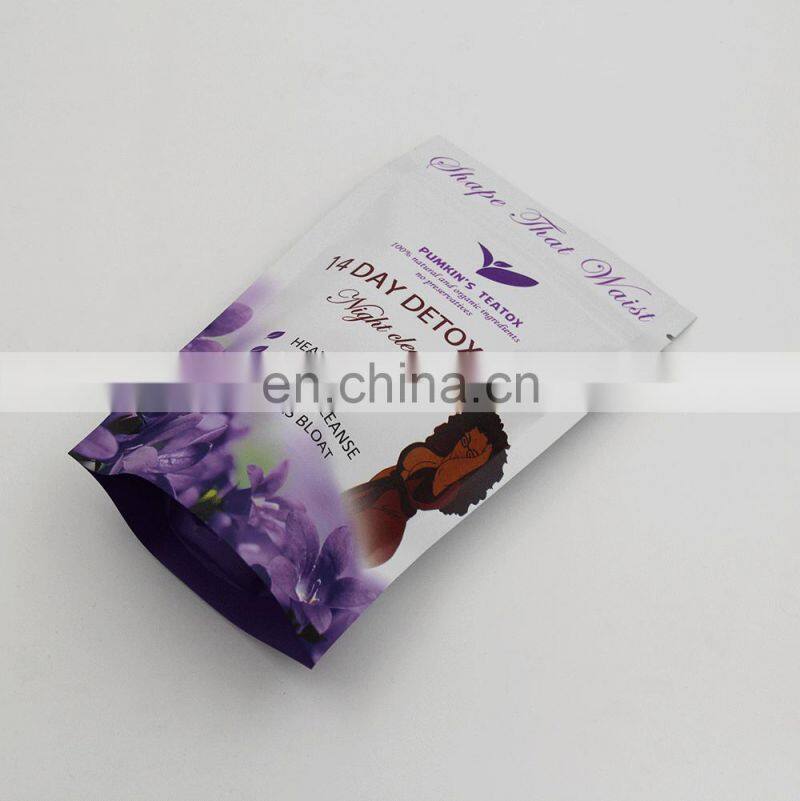 Custom printing Stand Up Zipper Bag Aluminum Foil Pouch Doypack for tea bags