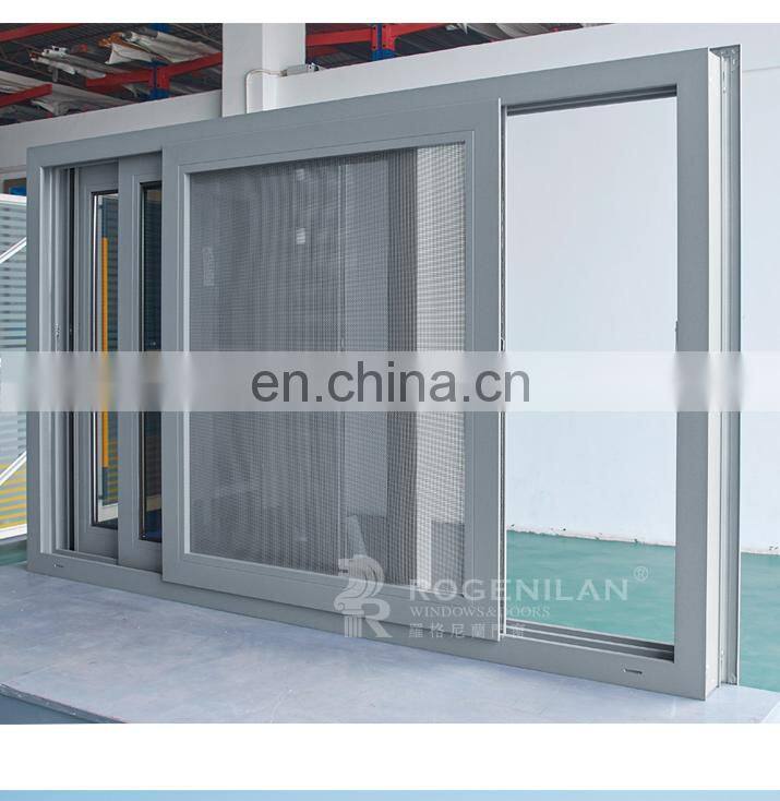ROGENILAN 100 series double glazed aluminum sliding window with flyscreen