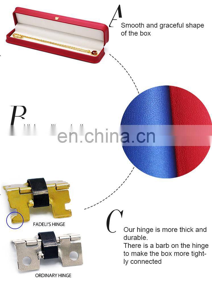 Multifunctional  High Quality Red Velvet Inside Pu Leather Jewelry Box Luxury Necklace Box