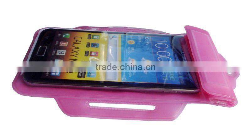 TPU recycling material wrist mobile phone zipper case for samsung galaxy note II beach dry bag