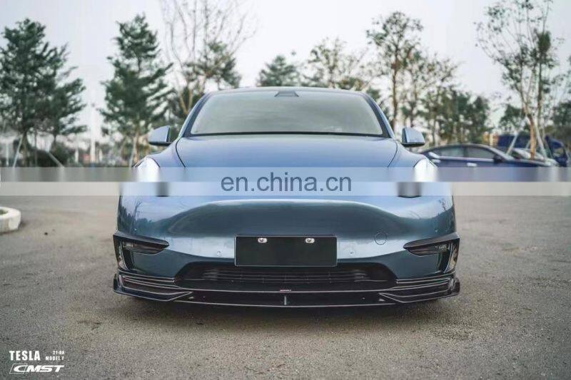 Runde Carbon Fiber Material For Tesla Model Y CMST Style Body Kit Hood Front Lip Side Skirts Rear Lip Spoiler