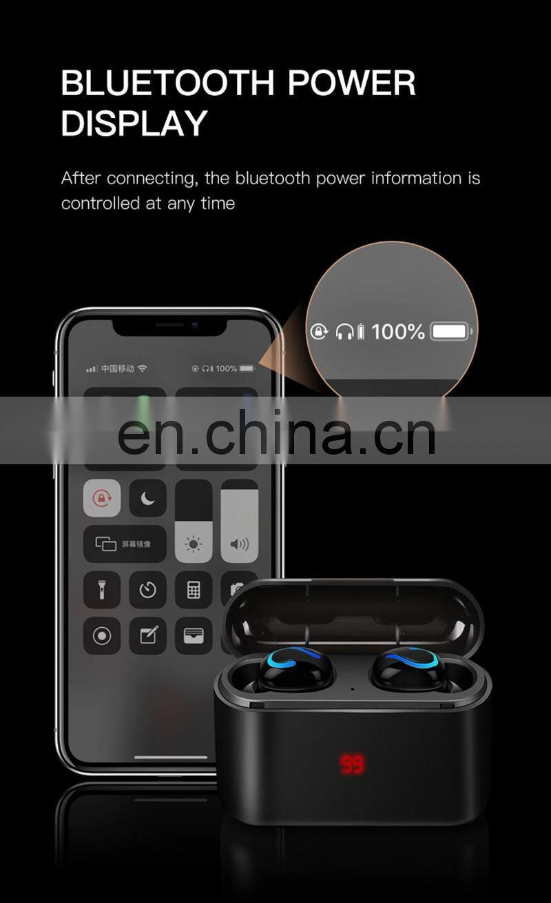 Q32 tws 5.0 noise cancelling waterproof tws wireless earbuds 1500mah power bank earphone