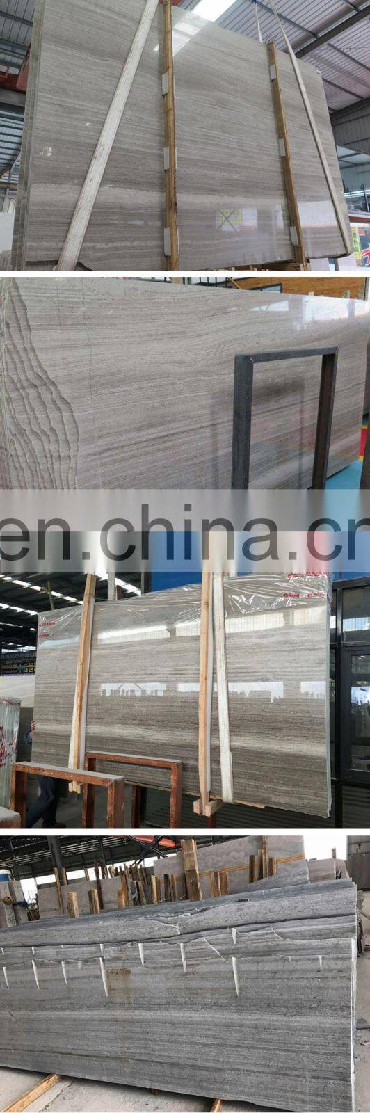 Cheap polish surface grey wooden grain wall floor gray marble tiles price china