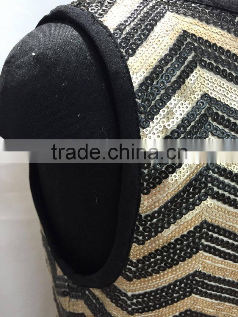 2016 new machine embroidery fabric sleeveless west girl dress