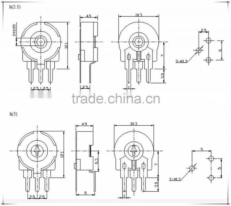 10mm PT10 Spain joystick trimmer potentiometer