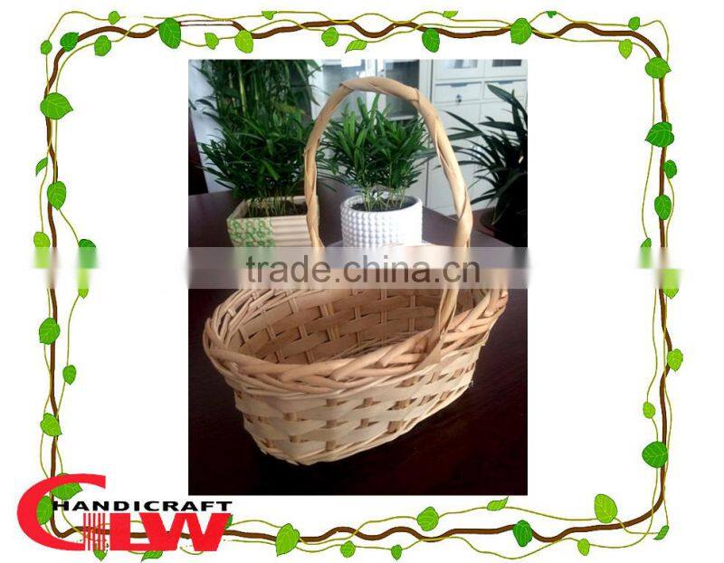 wicker picnic basket,basket,1 PC wood chip and split willow basket with handle