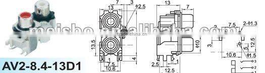 Female audio jack of hdmi to rca converter box