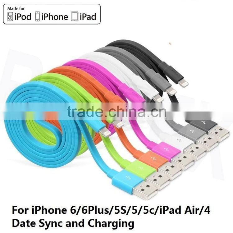 Flat Round MFI Certificated Wholesale USB Charger Cable for IOS