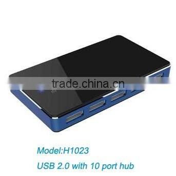 Hot selling 10 ports USB 2.0 high speed hub